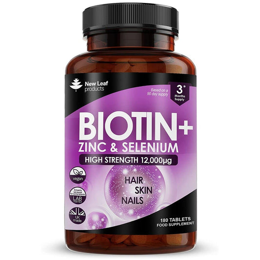 Biotin hair growth vitamins bottle with coconut oil, 12000mcg, UK made