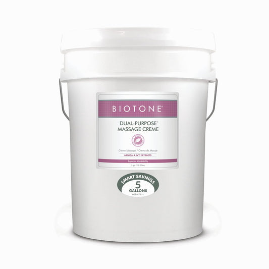 BIOTONE Dual-Purpose Massage Crème bottle with Arnica and Ivy Extracts
