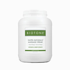 Biotone Nutri Naturals Massage Creme Gallon product image showing bottle and label