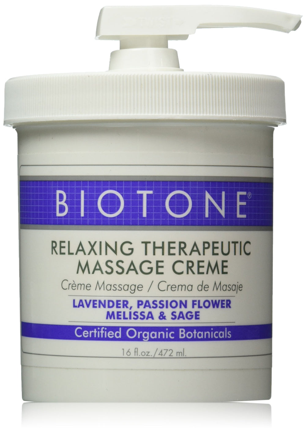 Biotone Relaxing Therapeutic Massage Creme 16 oz bottle with pump