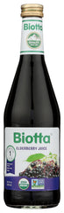 Front label of Biotta Naturals Elderberry Juice, 16.9 oz