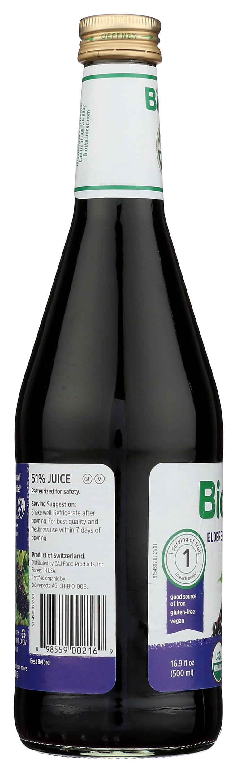 Biotta Elderberry Juice with organic agave sweetener