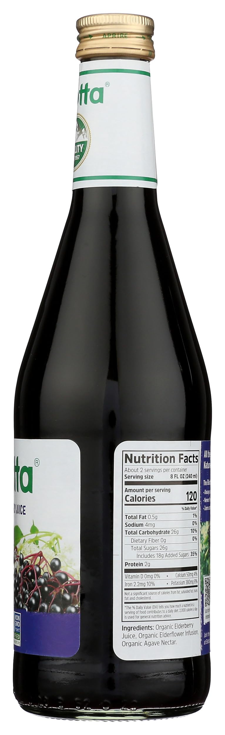 Vegan and gluten-free Biotta Elderberry Juice 16.9 oz