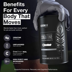 Creatine powder being poured into a shaker bottle