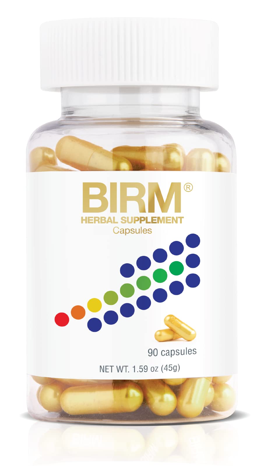 BIRM preventive herbal supplement bottle label with 90 capsules