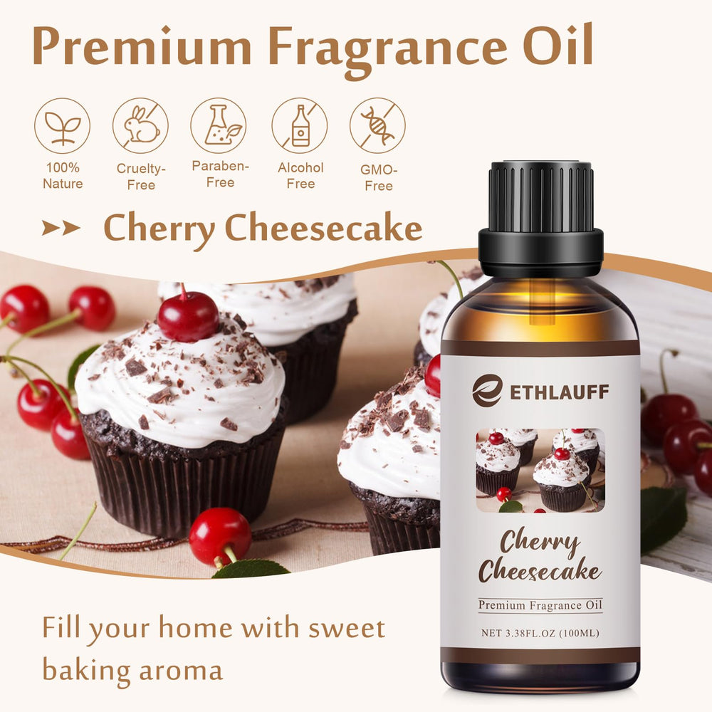 Close-up of Cherry Cheesecake fragrance oil bottle