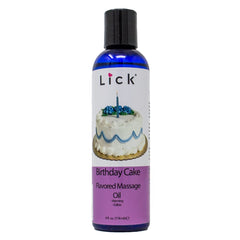 Birthday cake flavored massage oil bottle 4 oz