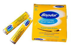Close-up of Bisodol peppermint flavour tablets