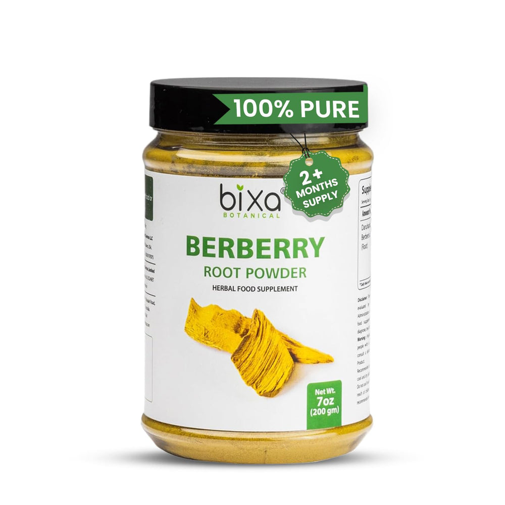 Berberry root powder in a wooden scoop