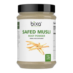 bixa BOTANICAL Safed Musli Powder bottle label