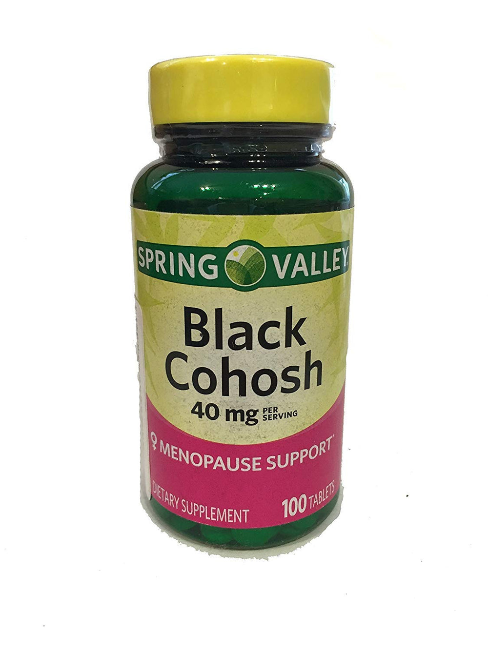 Bottle of Spring Valley Black Cohosh Extract 100 Tablets - front view