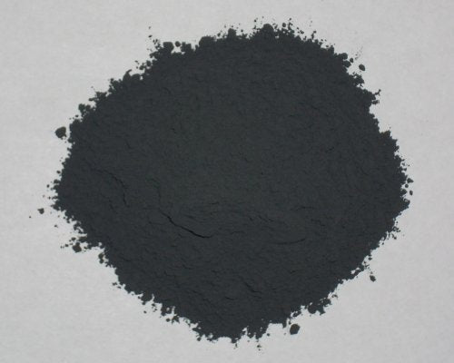 Close-up of resealable 1 lb bag of cupric oxide (CuO) powder