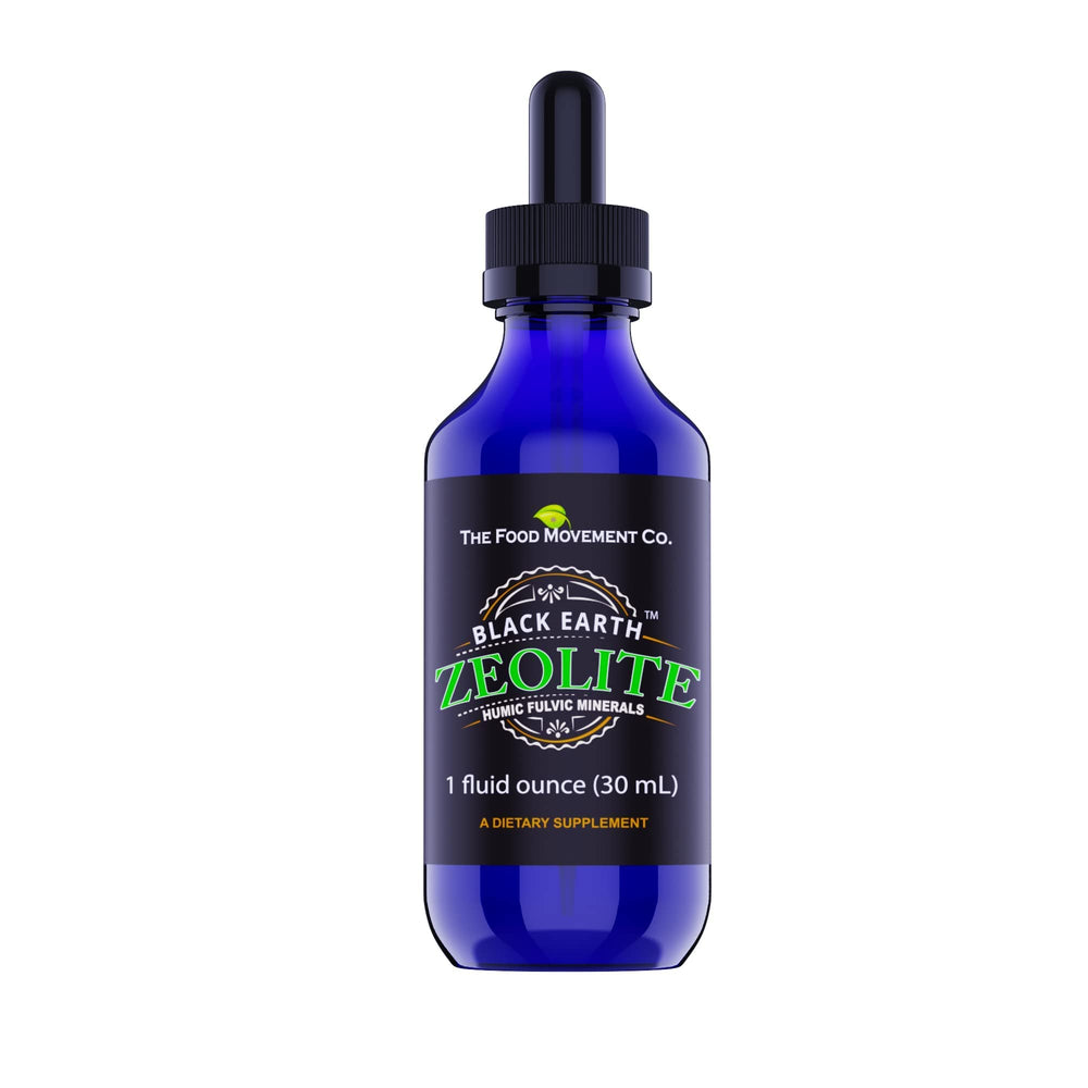 Bottle of Black Earth Zeolite with Fulvic Acid 1oz drops