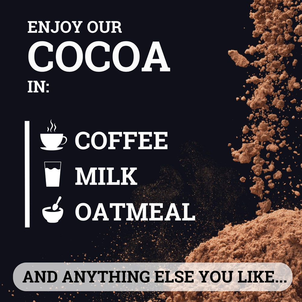 Black Forest non-GMO cocoa powder in modern container appeals to health-conscious shoppers