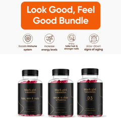 Hair, Skin & Nails gummies bottle included in the bundle