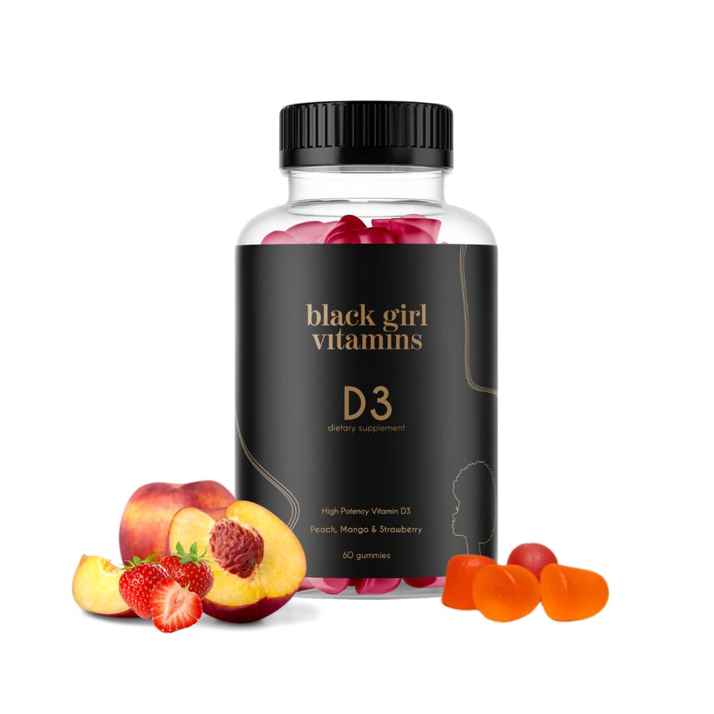 Front view of Black Girl Vitamins Vitamin D3 Gummies bottle
