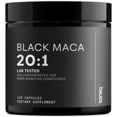 Black Maca Root 20:1 extract capsules bottle