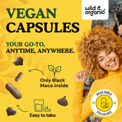 Black maca root powder capsules