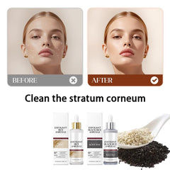 Black Rice Exfoliant morning application, lightweight serum absorbing quickly.