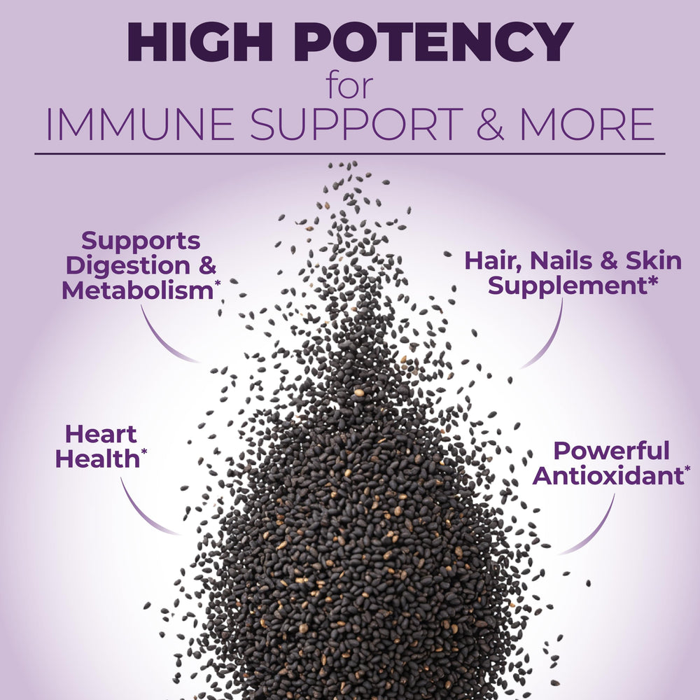 GMP-certified facility symbol with Black Seed Oil capsules