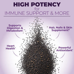 GMP-certified facility symbol with Black Seed Oil capsules