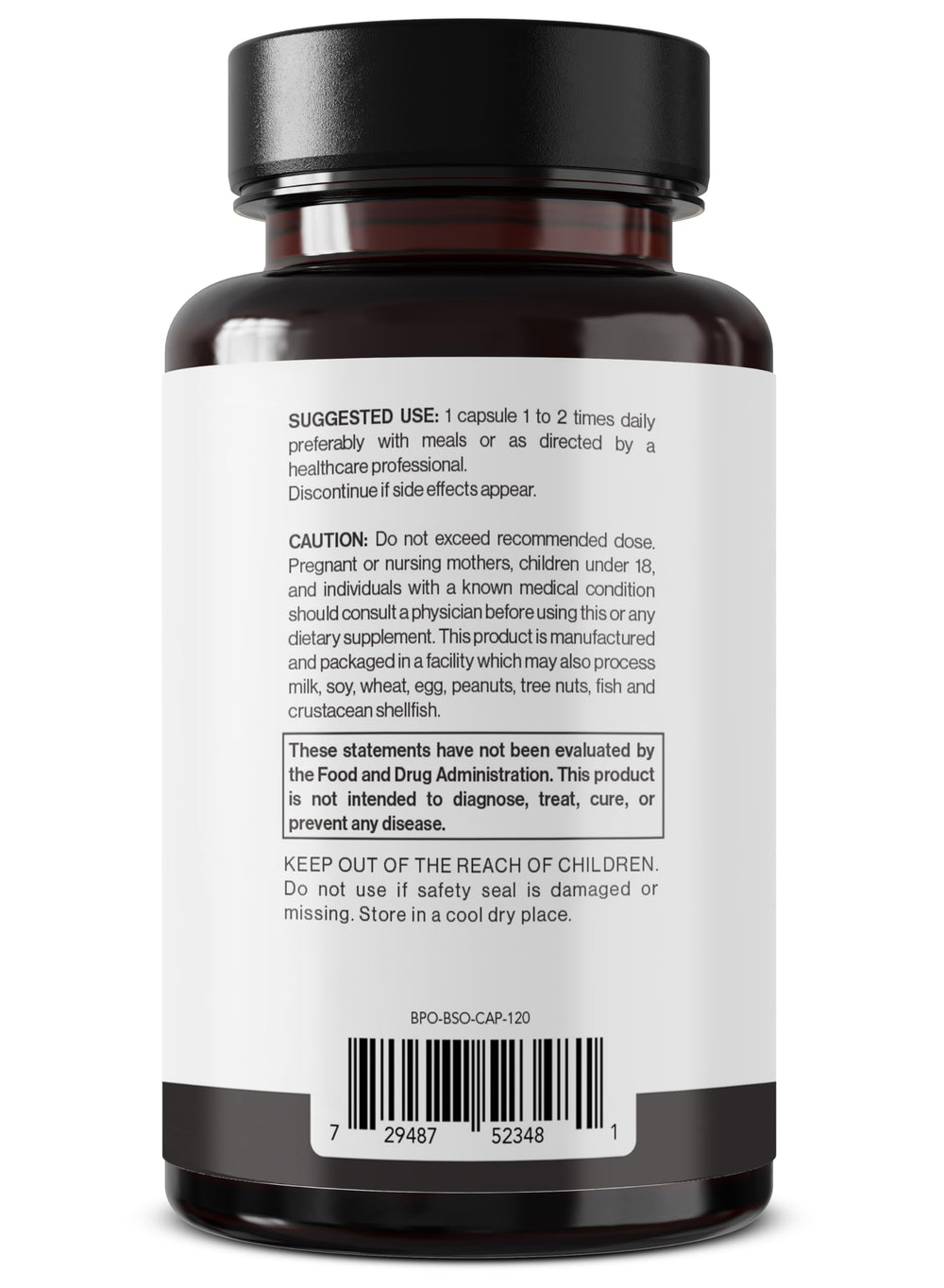 Vegan, non-GMO softgels in a bottle