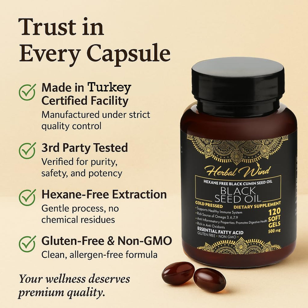 Packaging image for Black Seed Oil Capsules 120-count bottle