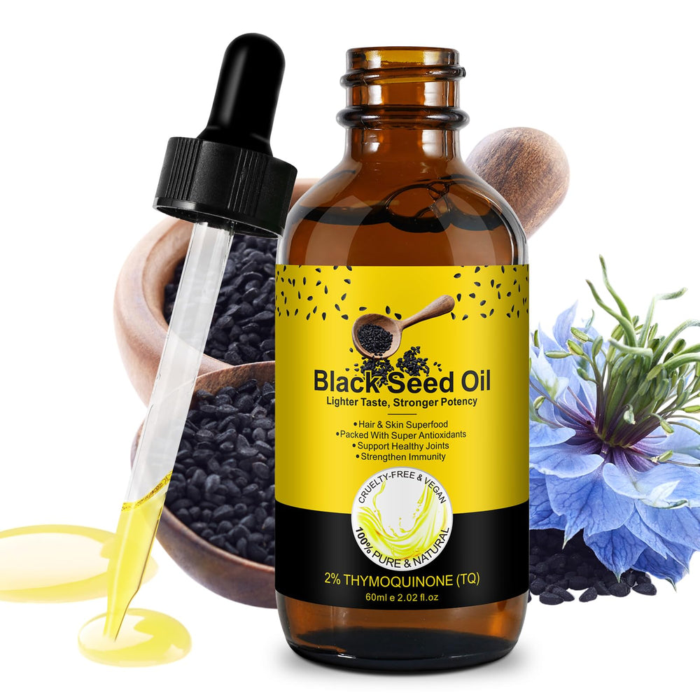 Black seed oil applied to skin for moisture