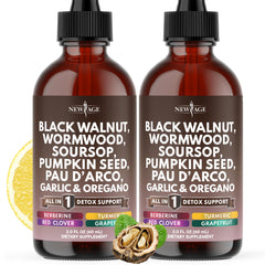 Black Walnut Wormwood Cleanse Drops bottle with 4oz label