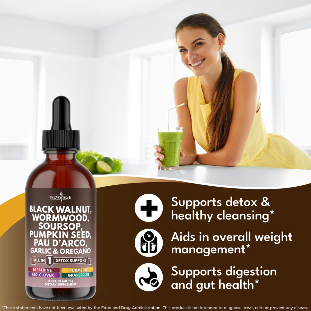 Soursop and herbs blend in liquid tincture bottle