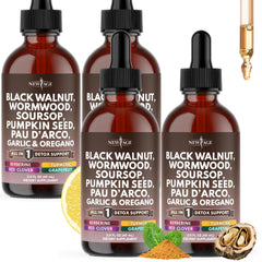 Black Walnut Wormwood Cleanse Drops bottle front 8oz