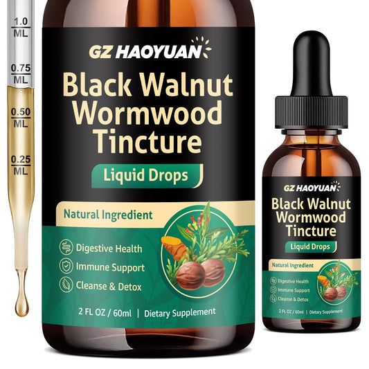 Black walnut wormwood tincture 2oz bottle with dropper