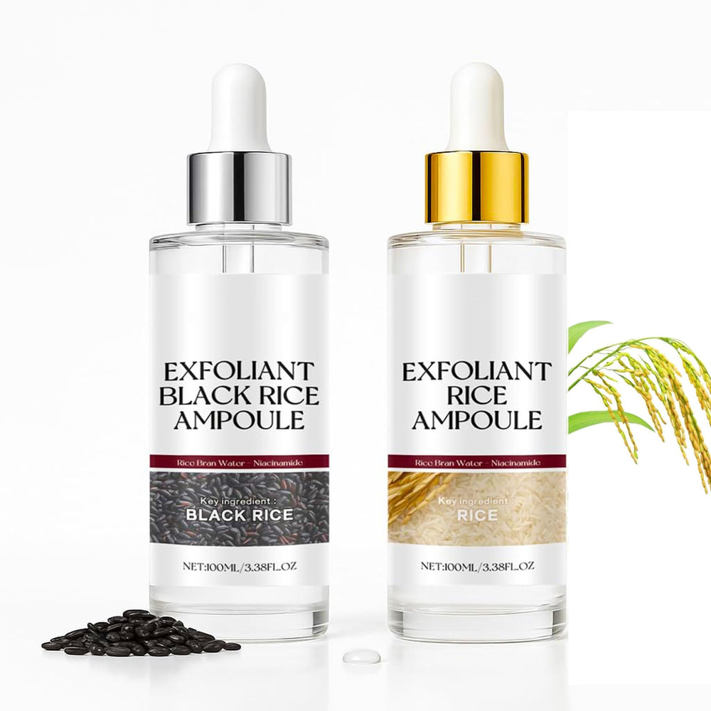 Black and White Rice Peeling face application refines texture and radiance.