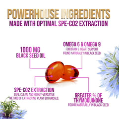 Digestive health support with black seed oil softgels