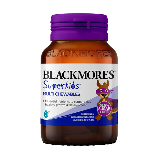 Front view of Blackmores Superkids Multi 60 Chewables pack