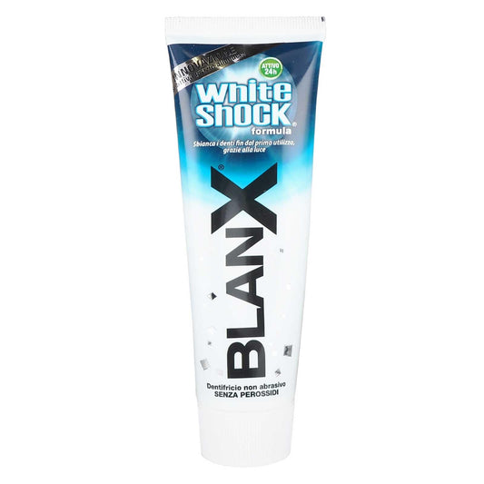 Blanx White Shock 75ml toothpaste tube - close-up
