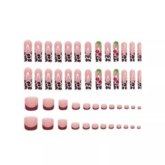 BLGTGH cherry design toenails close-up ideal for bold summer style.