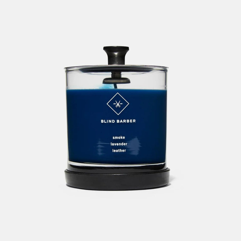 Blind Barber Barbicide-jar packaging enhances barbershop style in any room.