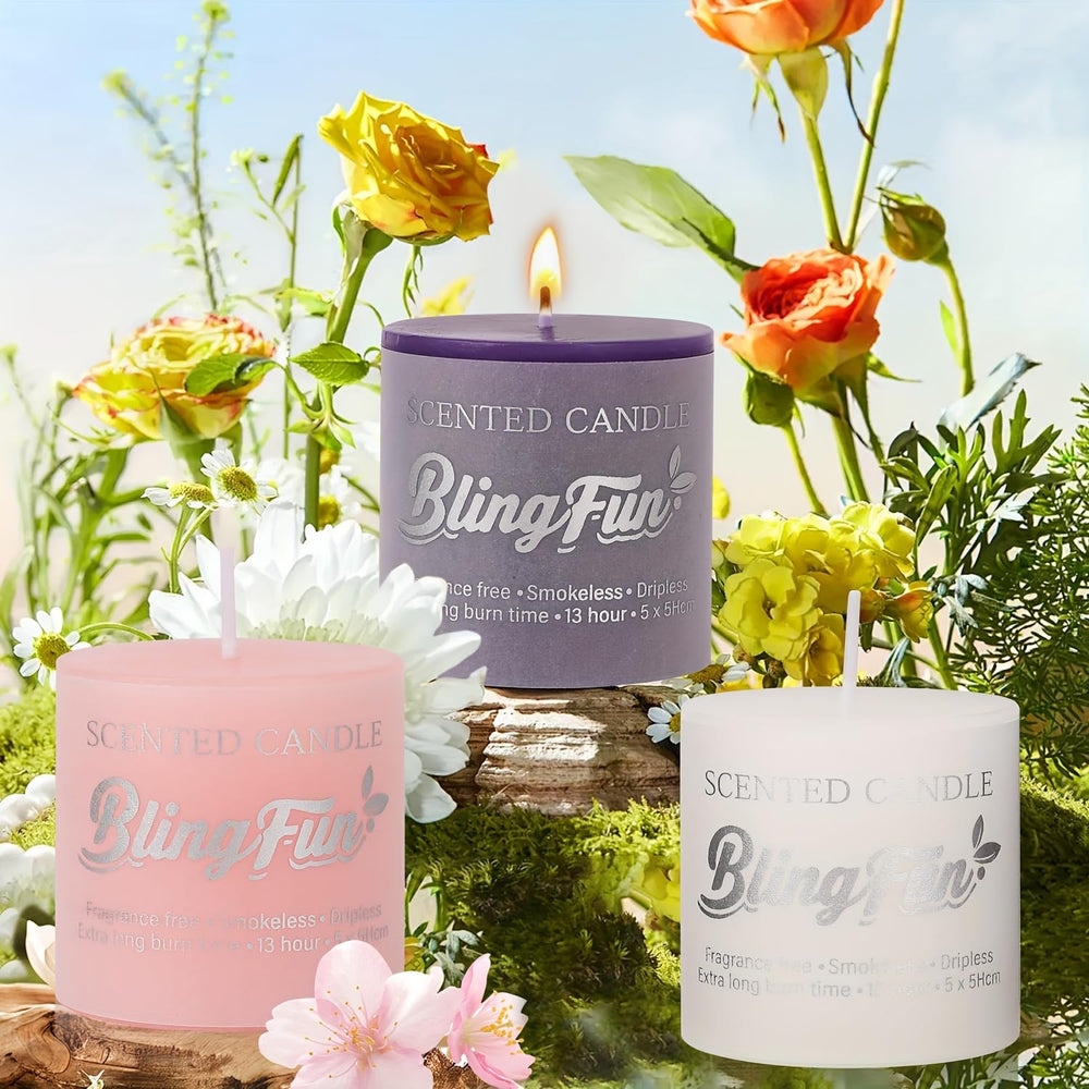 Blingfun flower candle lyory vanilla for cozy evenings and comforting aroma.