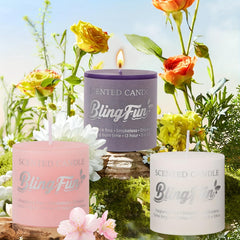 Blingfun flower candle lyory vanilla for cozy evenings and comforting aroma.
