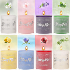 Blingfun flower candle yellow lemon for bright, uplifting atmosphere.