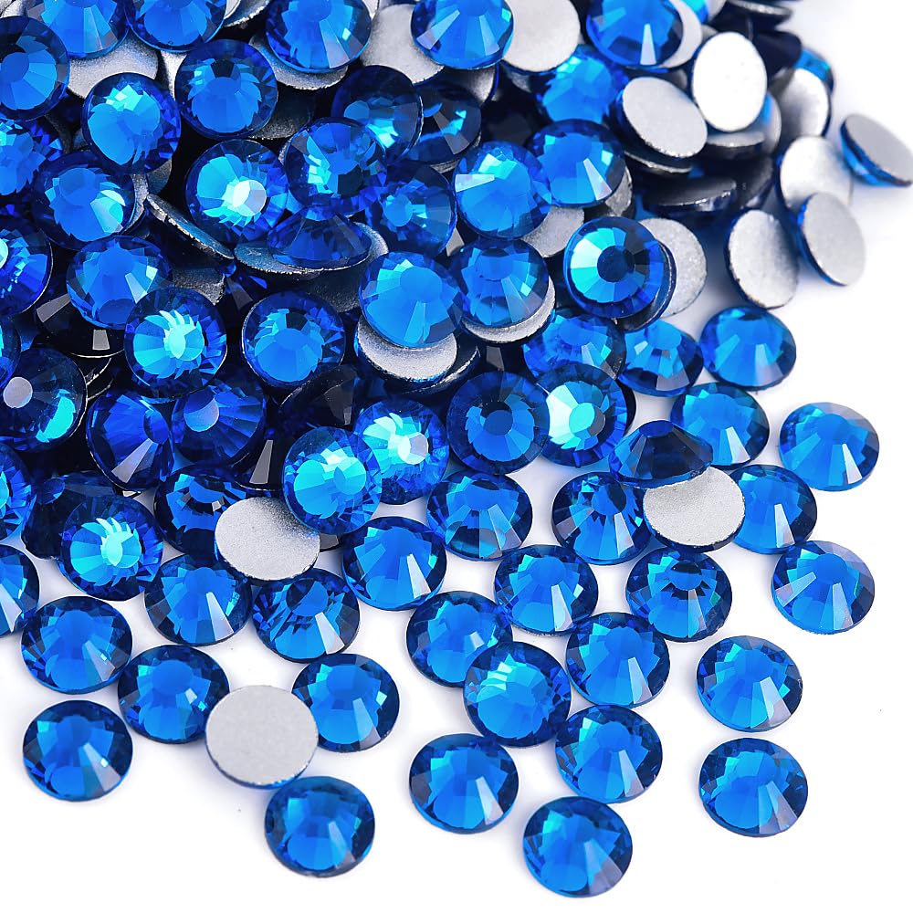 Capri Blue flat-back rhinestones for precise nail art and embellishments