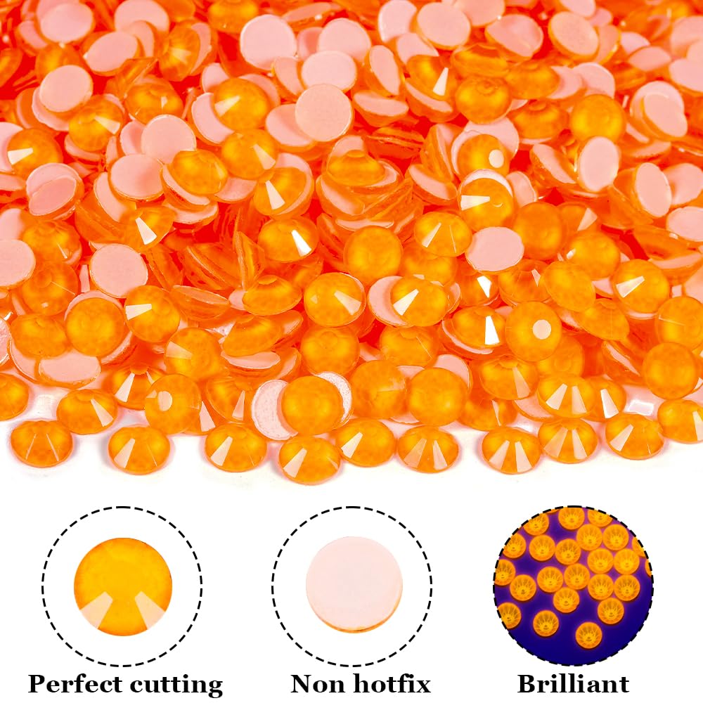 Blinginbox orange neon rhinestones glow under UV light for vivid accents.