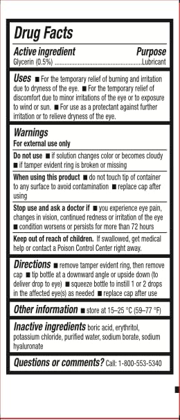 Blink Boost packaging and bottle close-up showcasing preservative-free formulation.