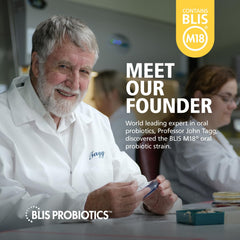 Close-up of BLIS M18 dental probiotic lozenges