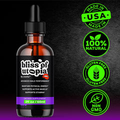 Bliss of Utopia Oil bottle with label
