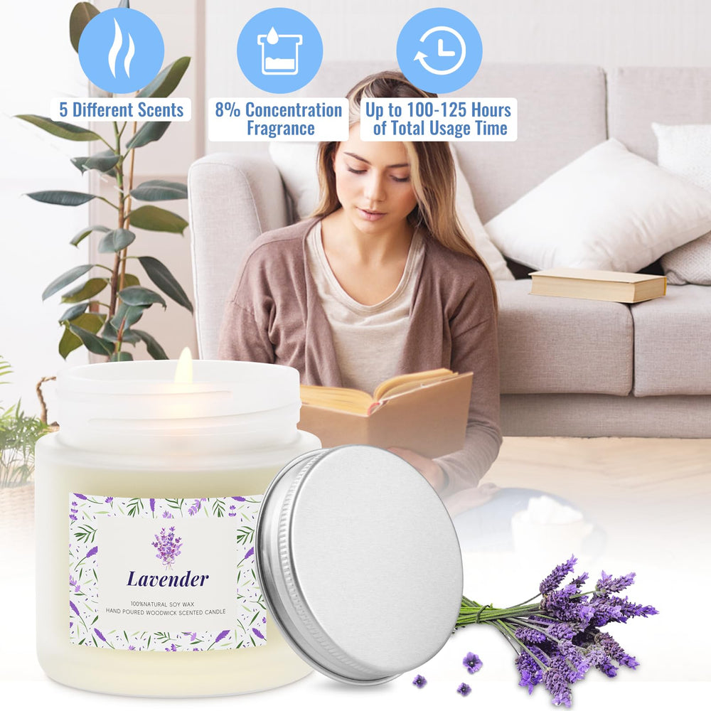 Vanilla scented candle in glass jar