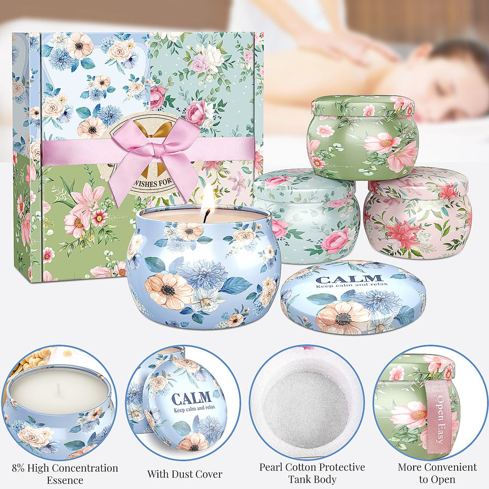 Rose & Sandalwood fragrance candle from BlissfulOasis set