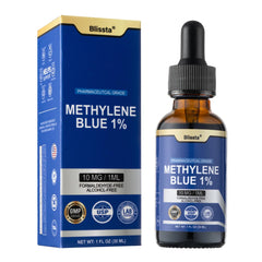 Blissta Methylene Blue 1% Solution bottle with label and 30ml size