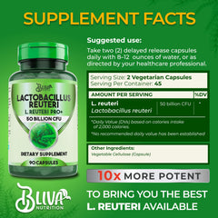 Close-up of BLIVA Lactobacillus Reuteri capsules